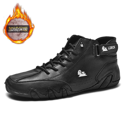 Genuine Leather High-Top Unisex Boots